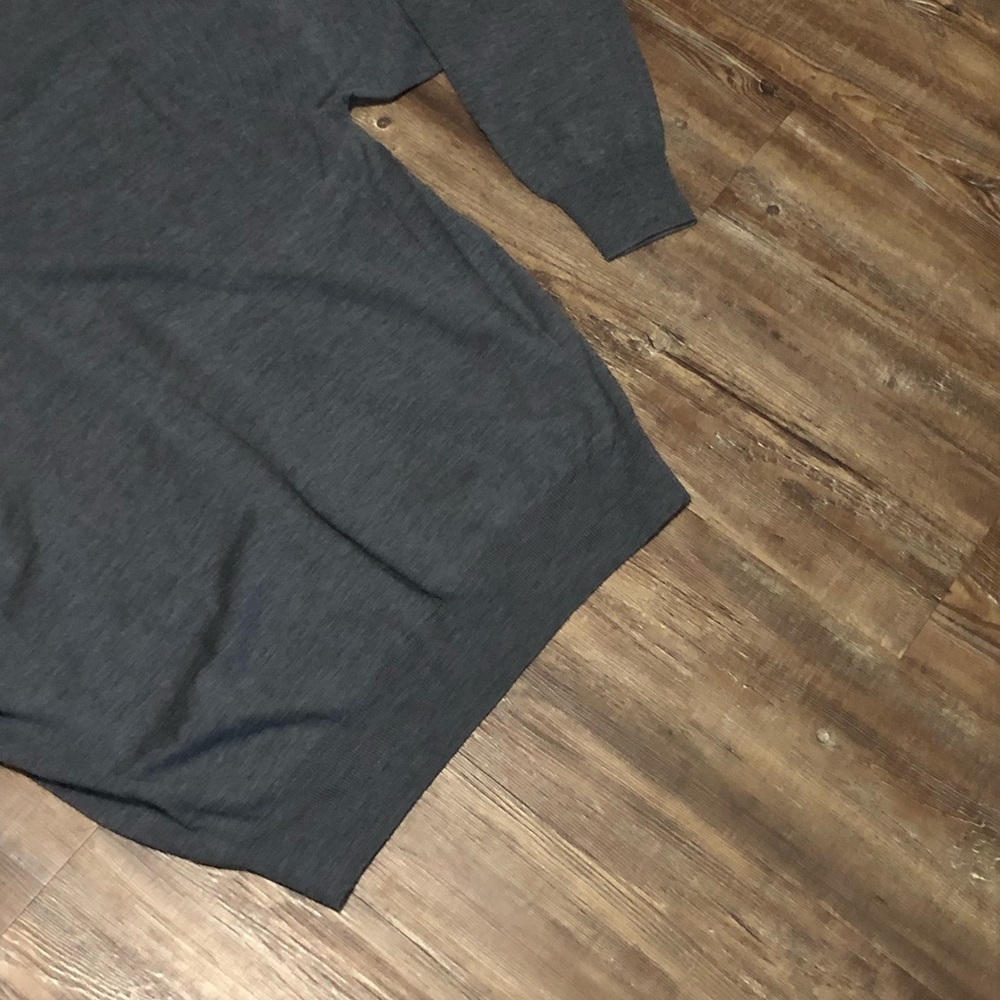 Peter Millar Sweater Men’s XL Merino Wool Gray V Neck Pullover Ribbed Preppy - Picture 3 of 8